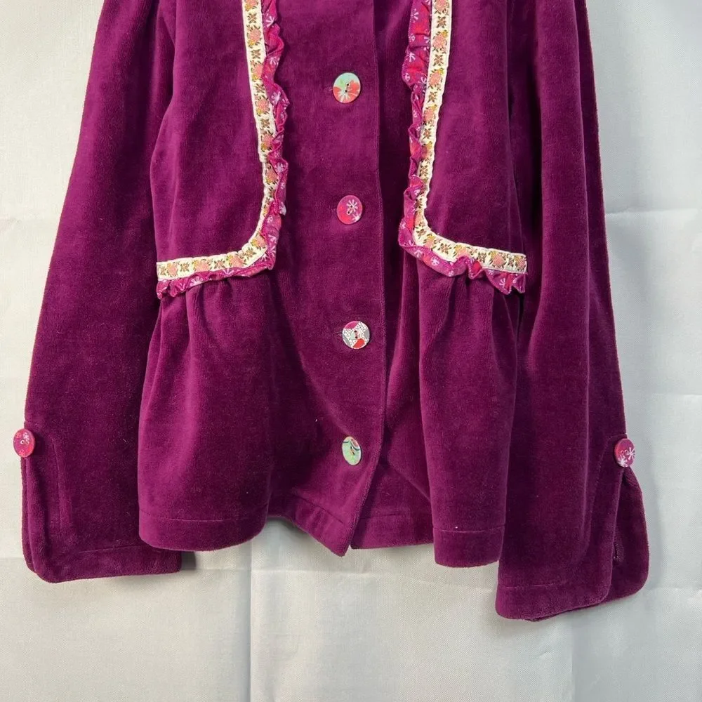 Matilda Jane Joslyn Purple velour jacket size 6